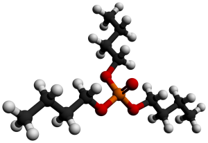 Ball and stick model of Tributyl phosphate